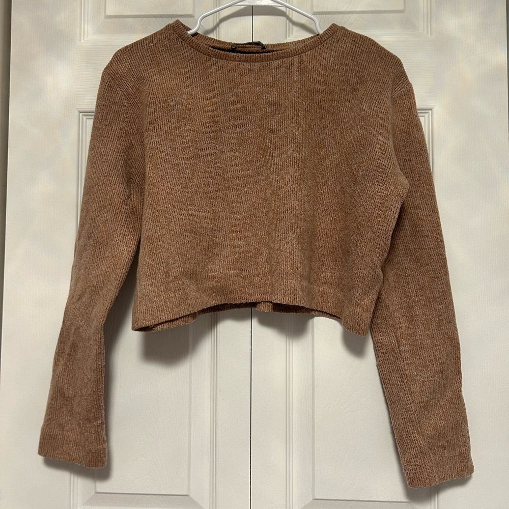 Zara Brown Crew Neck Sweater